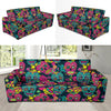 Sugar Skull Girly Skeleton Floral Pattern Print Sofa Covers-grizzshop