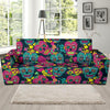 Sugar Skull Girly Skeleton Floral Pattern Print Sofa Covers-grizzshop