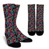 Sugar Skull Girly Skeleton Floral Pattern Print Unisex Crew Socks-grizzshop