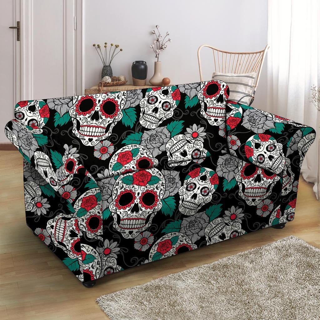 Sugar Skull Loveseat Cover-grizzshop