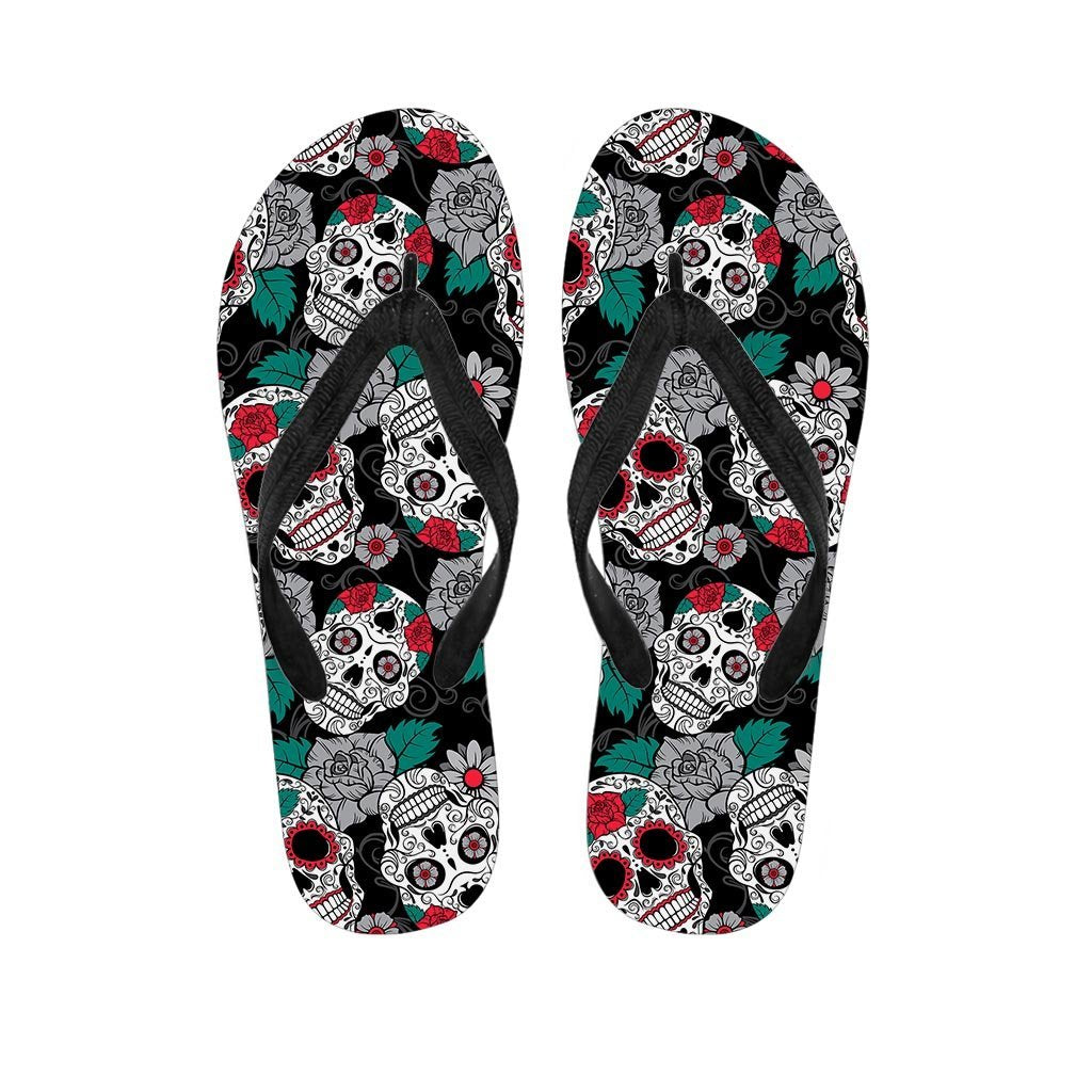 Sugar Skull Men's Flip Flops-grizzshop