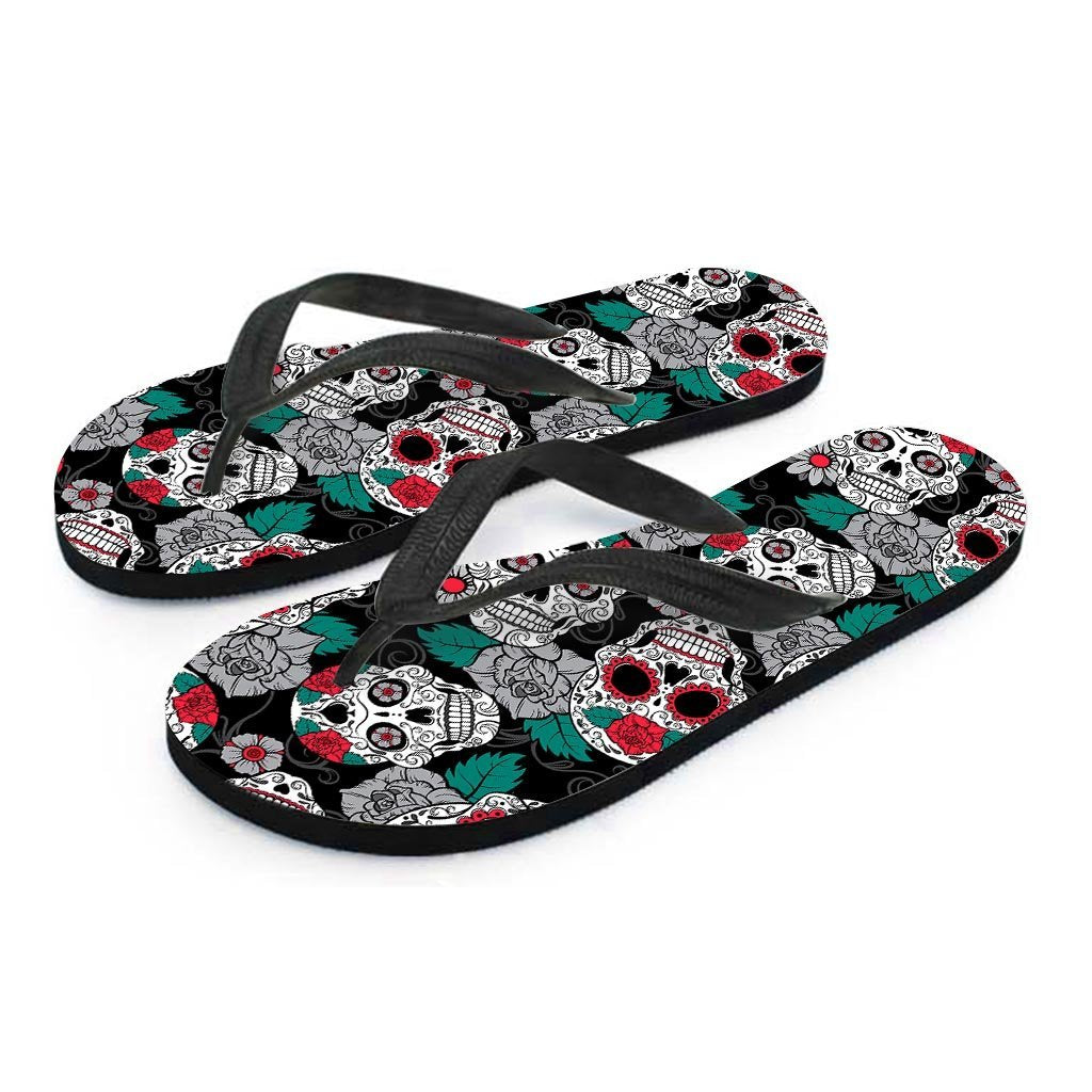 Sugar Skull Men's Flip Flops-grizzshop