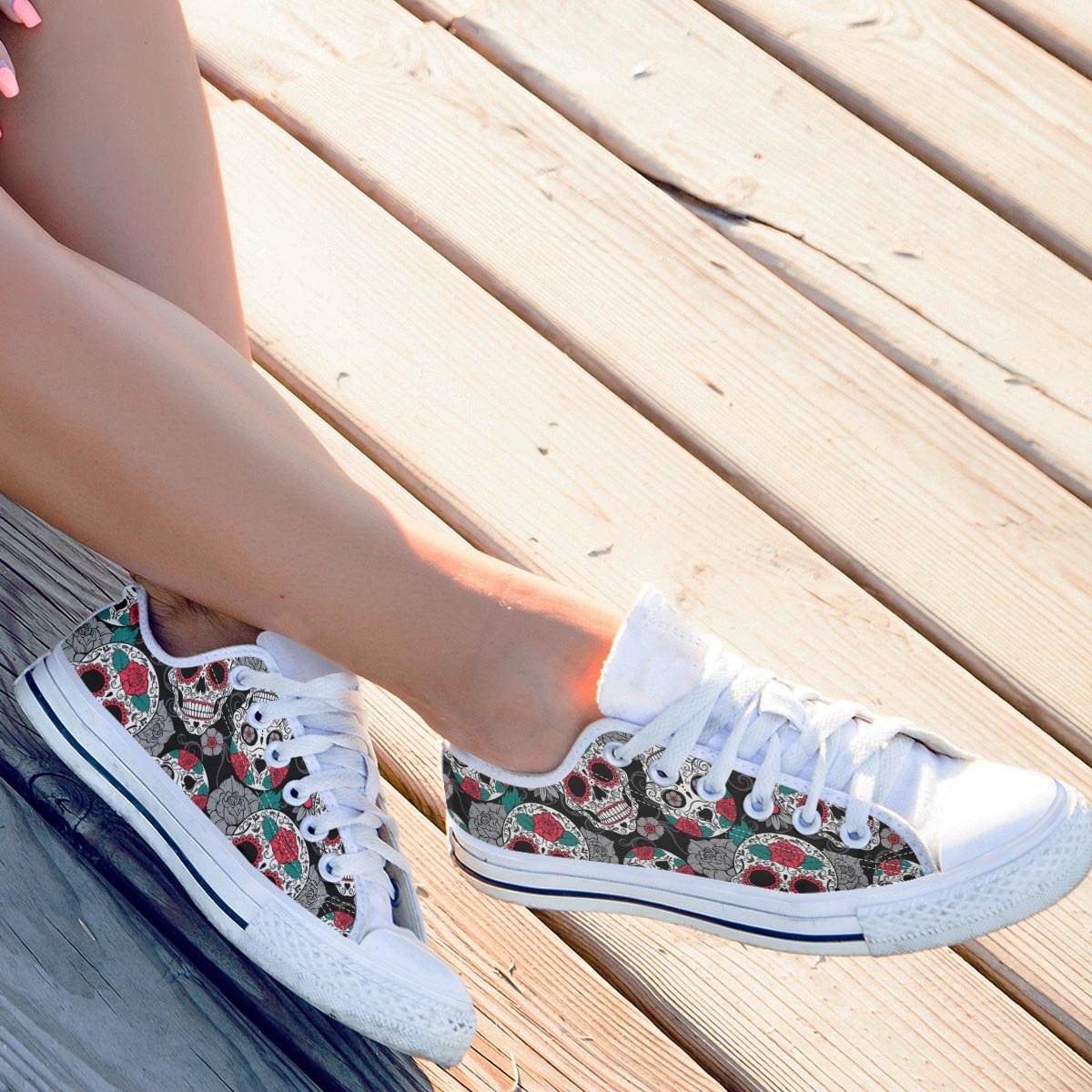 Sugar Skull Men's Low Top Shoes-grizzshop