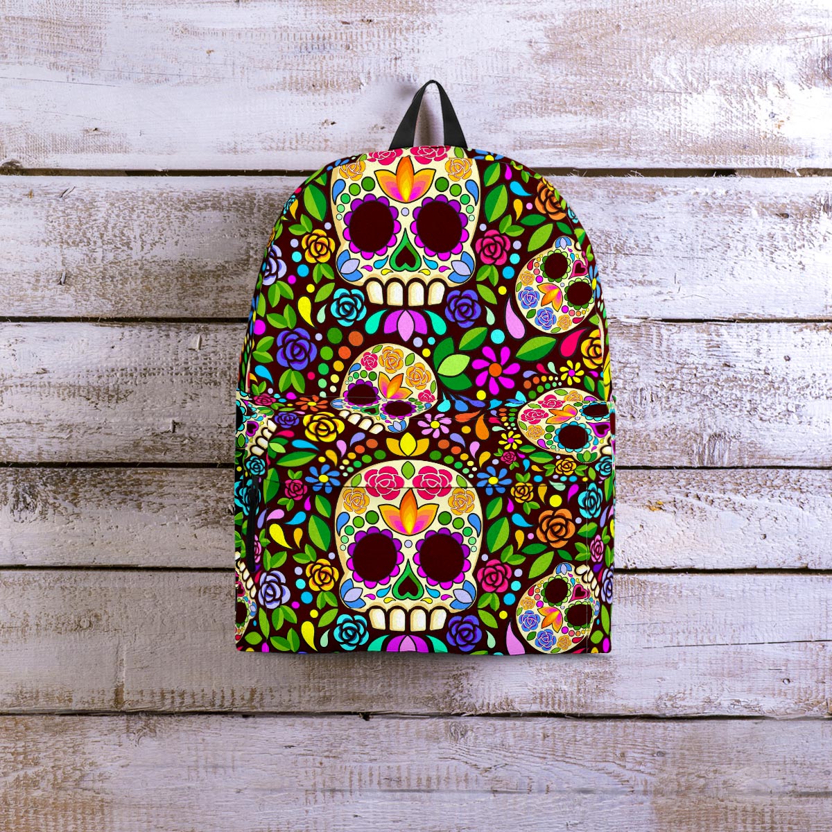 Sugar Skull Mexican Floral Backpack-grizzshop