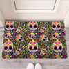 Sugar Skull Mexican Floral Door Mat-grizzshop