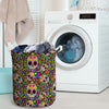 Sugar Skull Mexican Floral Laundry Basket-grizzshop