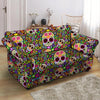 Sugar Skull Mexican Floral Loveseat Cover-grizzshop