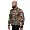 Sugar Skull Mexican Floral Men's Bomber Jacket-grizzshop