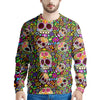 Sugar Skull Mexican Floral Men's Sweatshirt-grizzshop