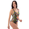 Sugar Skull Mexican Floral One Piece Swimsuite-grizzshop