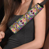 Sugar Skull Mexican Floral Seat Belt Cover-grizzshop