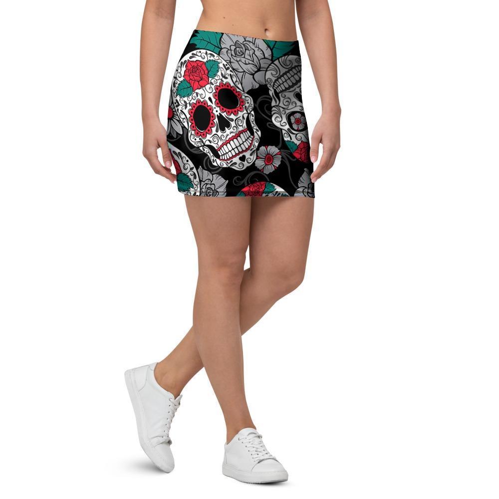 Sugar Skull Mini Skirt-grizzshop