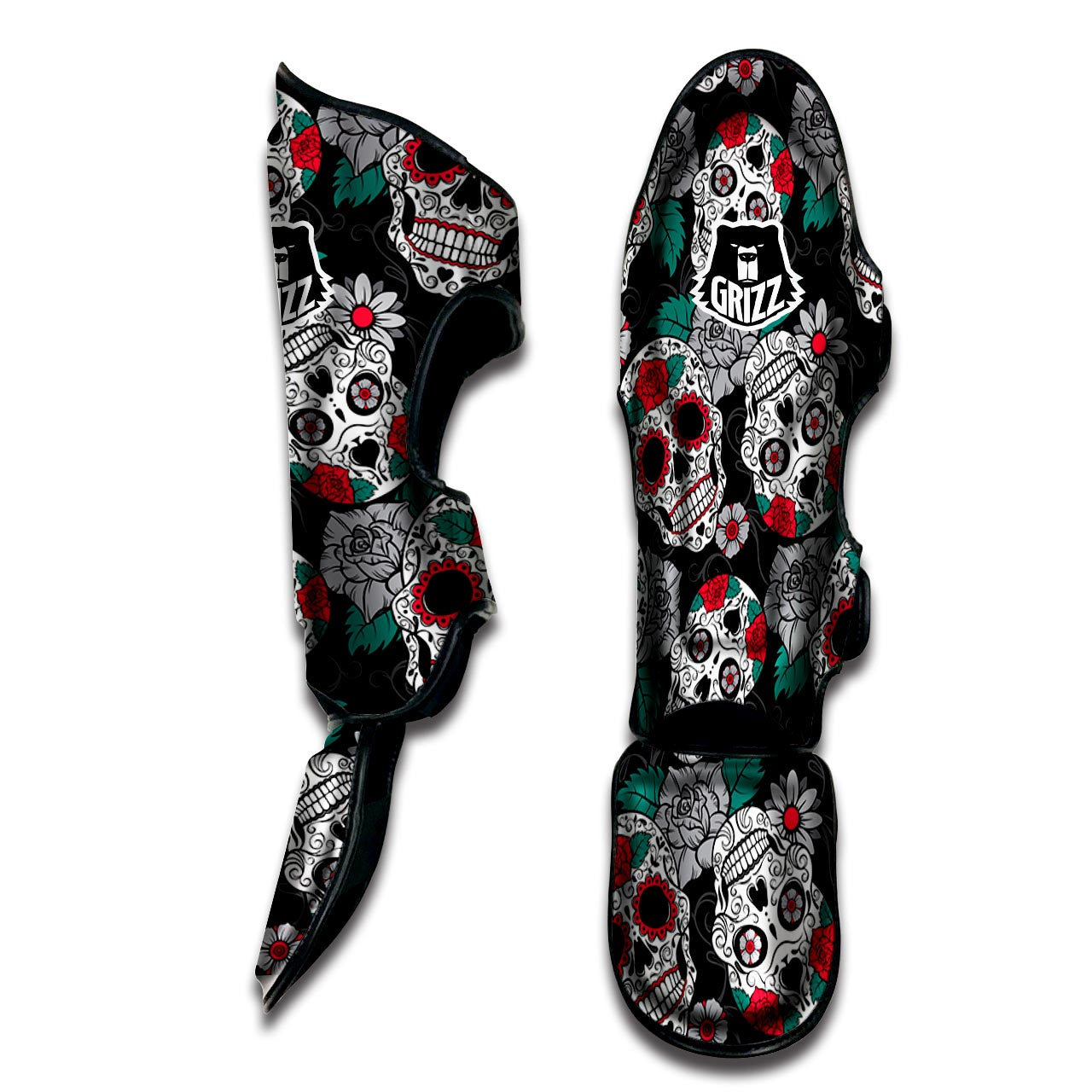 Sugar Skull Muay Thai Shin Guard-grizzshop