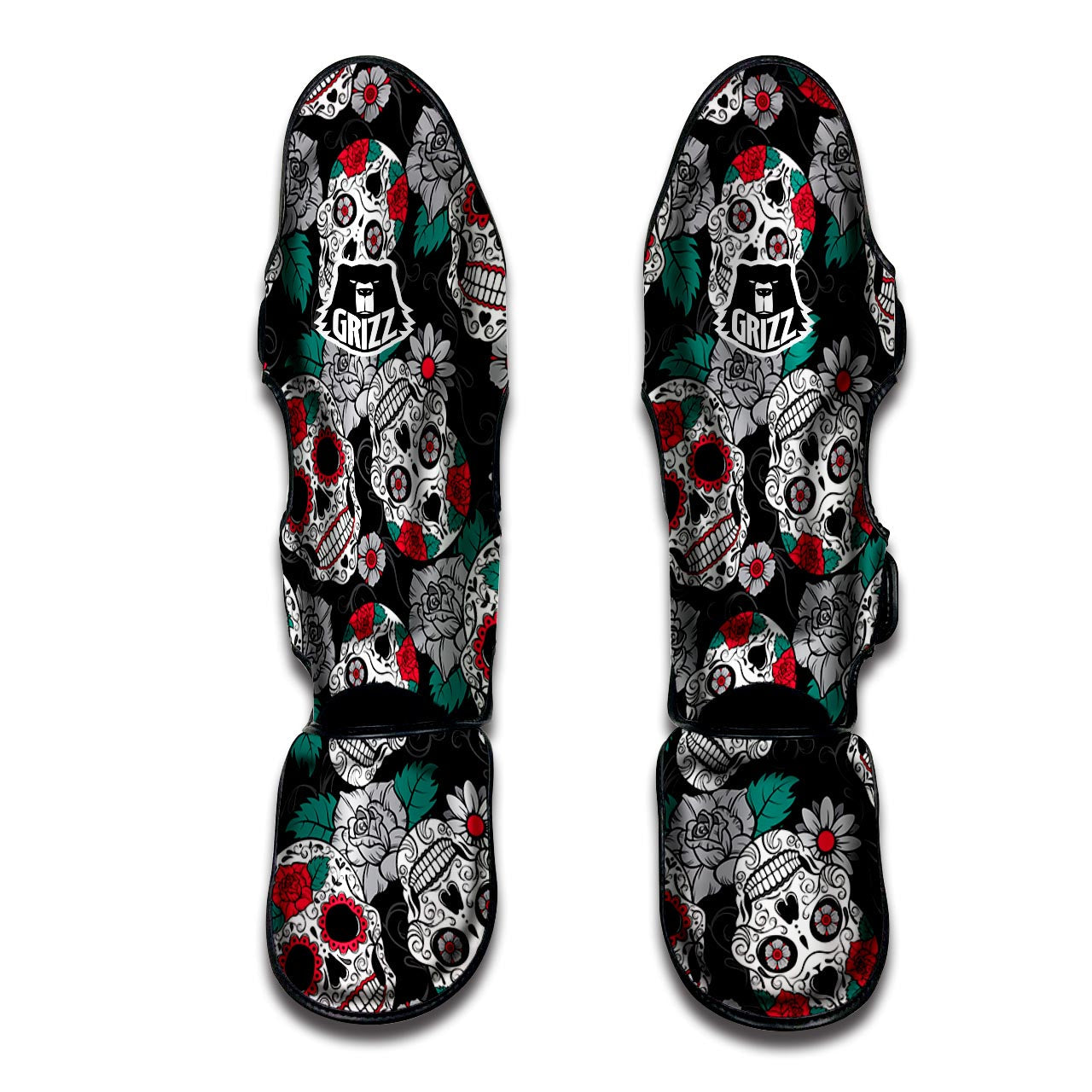 Sugar Skull Muay Thai Shin Guard-grizzshop