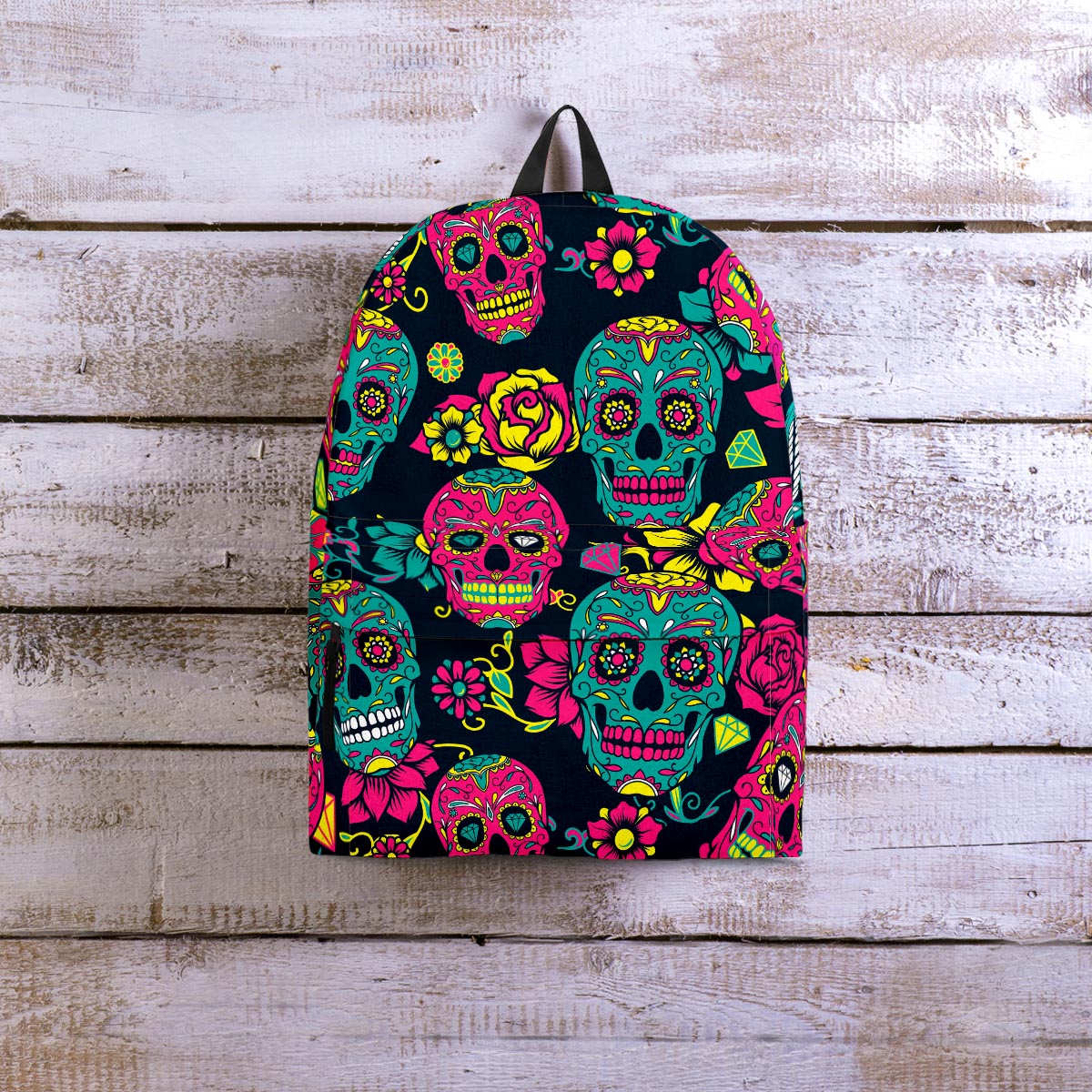 Sugar Skull Print Backpack-grizzshop