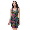 Sugar Skull Print Bodycon Dress-grizzshop