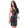 Sugar Skull Print Bodycon Dress-grizzshop