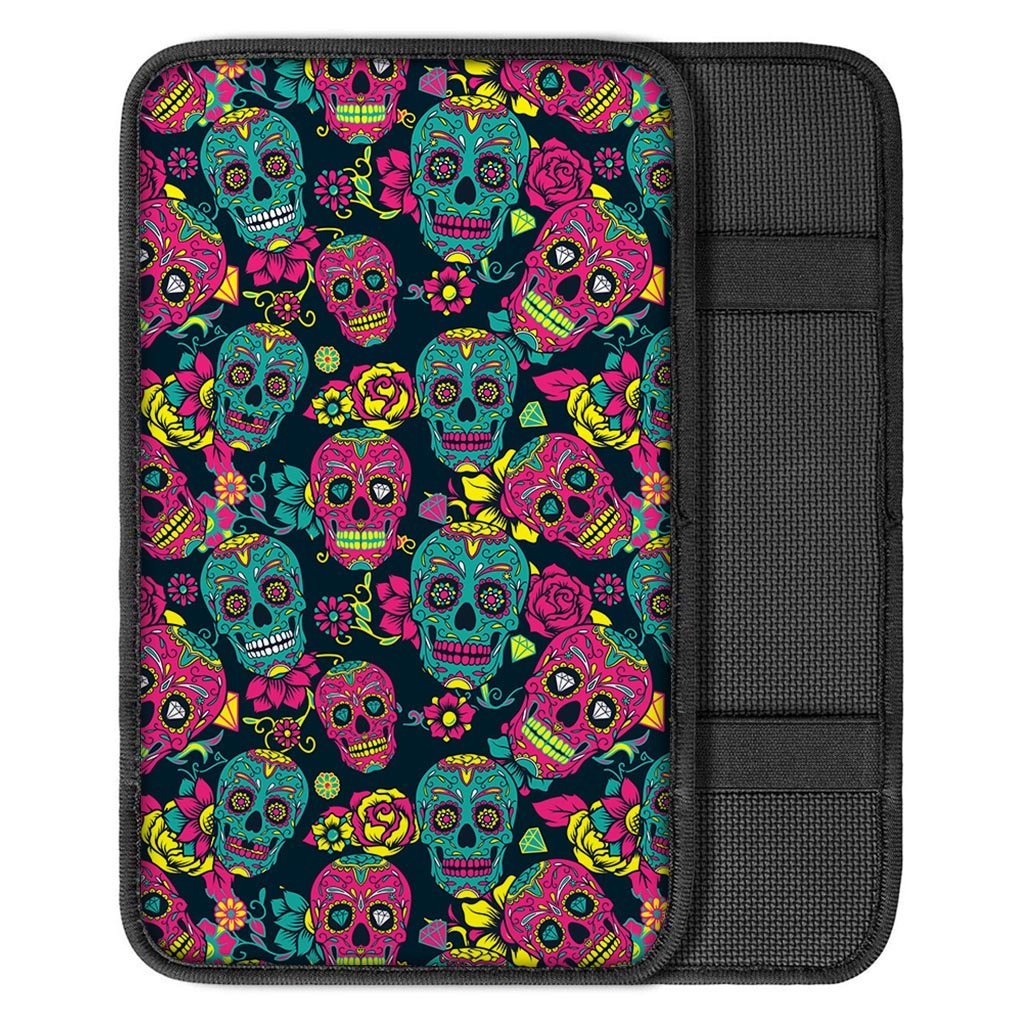 Sugar Skull Print Car Console Cover-grizzshop