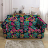 Sugar Skull Print Loveseat Cover-grizzshop