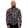 Sugar Skull Print Men's Bomber Jacket-grizzshop