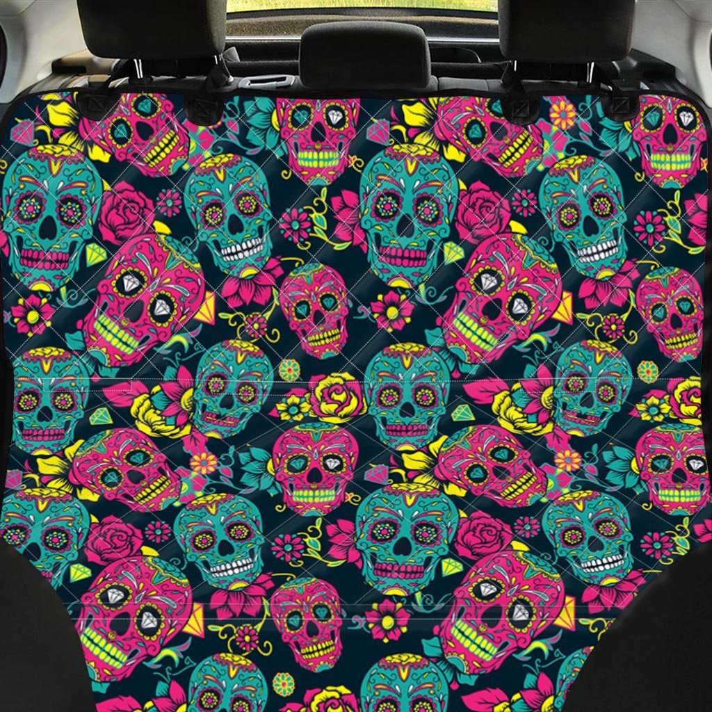 Sugar Skull Print Pet Car Seat Cover-grizzshop