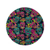 Sugar Skull Print Round Rug-grizzshop