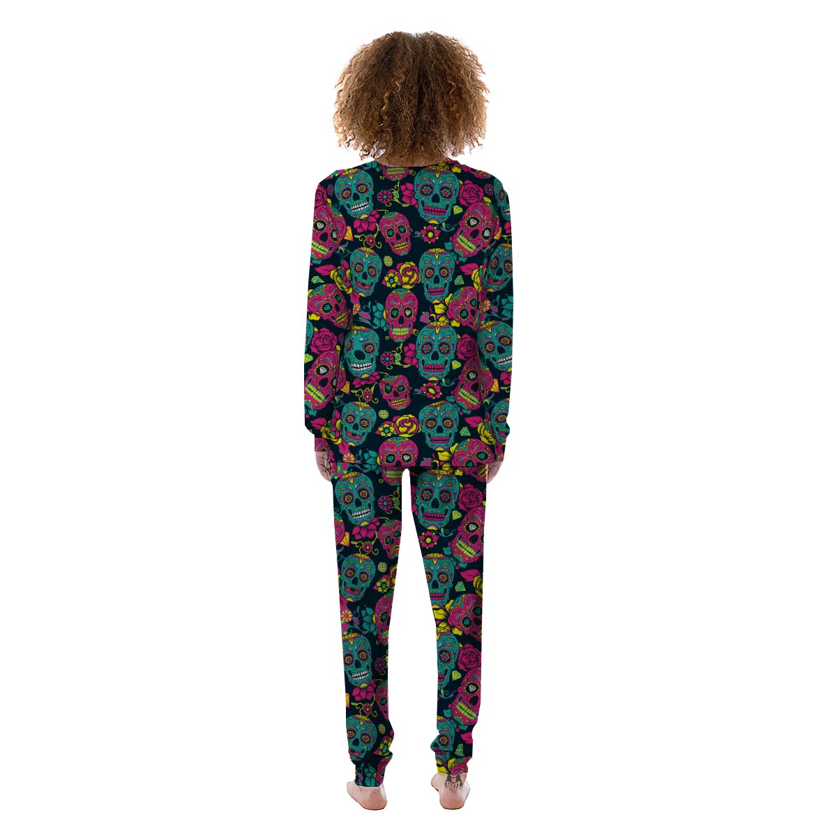 Sugar Skull Print Women's Pajamas-grizzshop