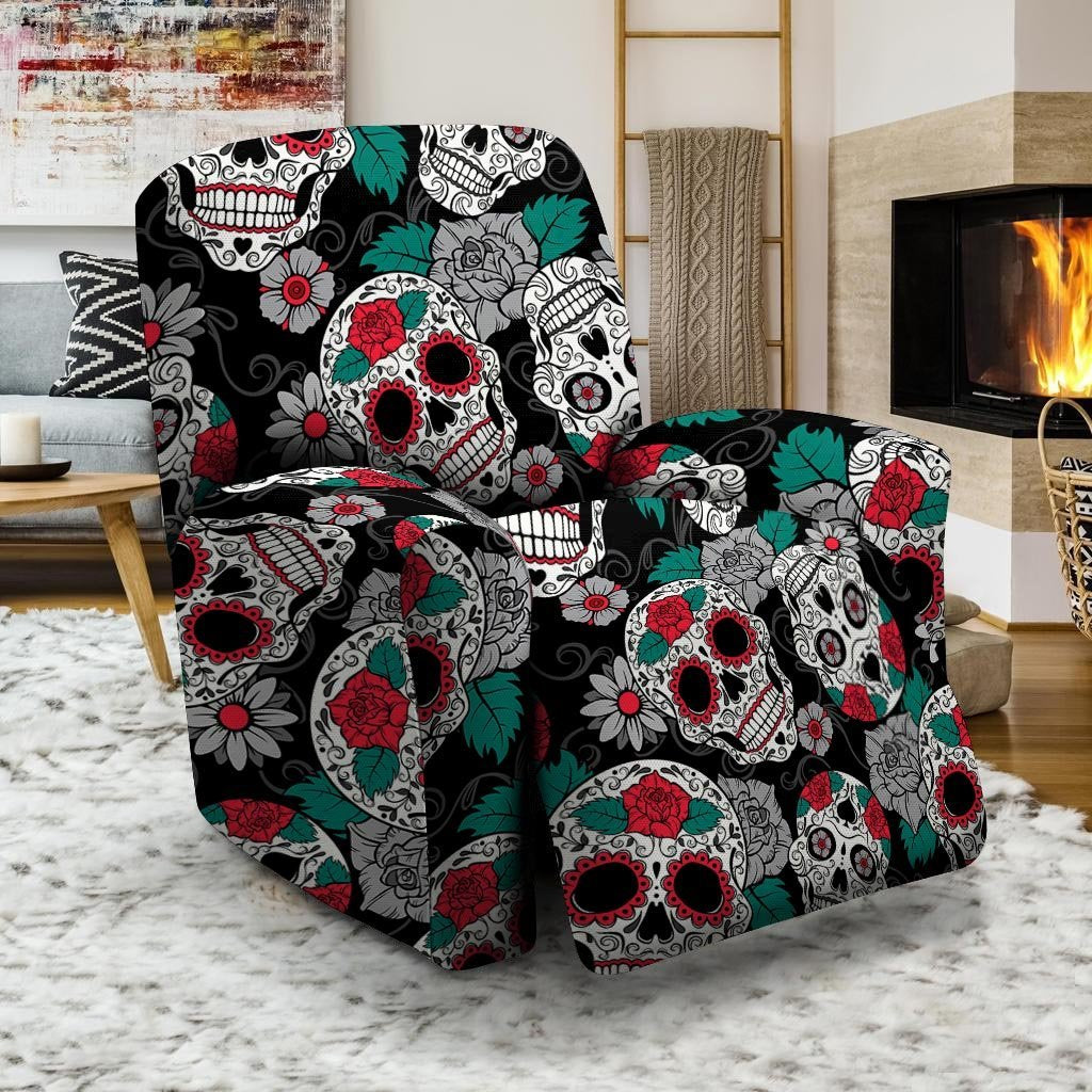 Sugar Skull Recliner Cover-grizzshop