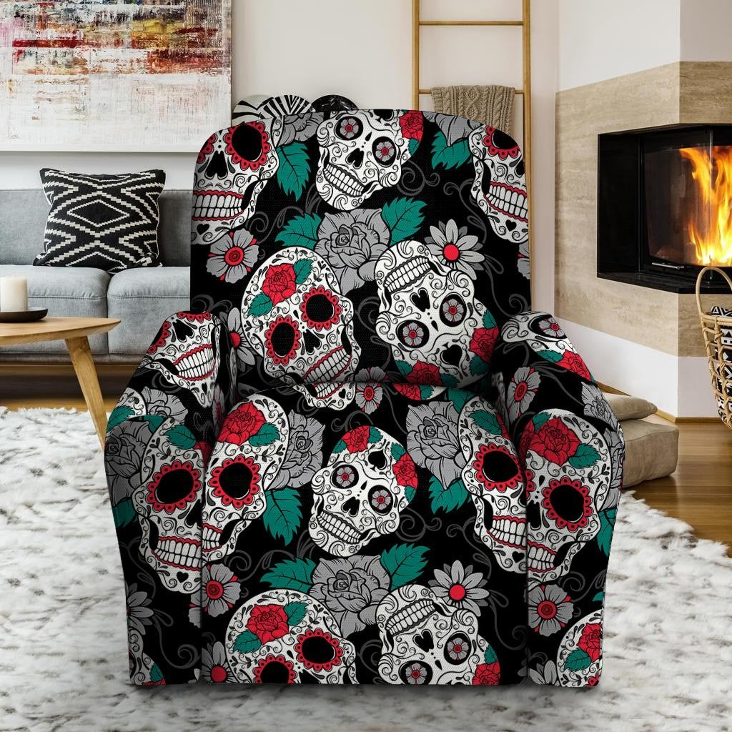 Sugar Skull Recliner Cover-grizzshop