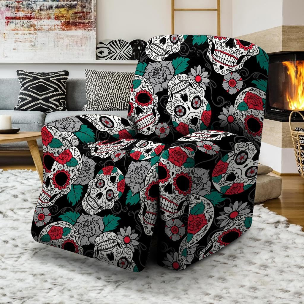 Sugar Skull Recliner Cover-grizzshop