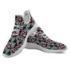 Sugar Skull Rose Floral Print Pattern White Athletic Shoes-grizzshop