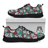 Sugar Skull Rose Flower Print Pattern Black Sneaker-grizzshop