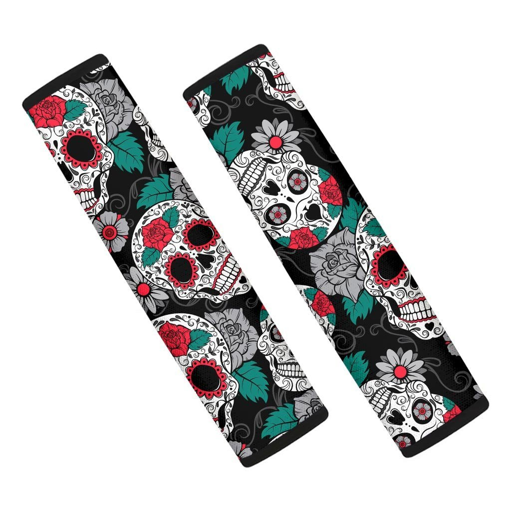 Sugar Skull Seat Belt Cover-grizzshop