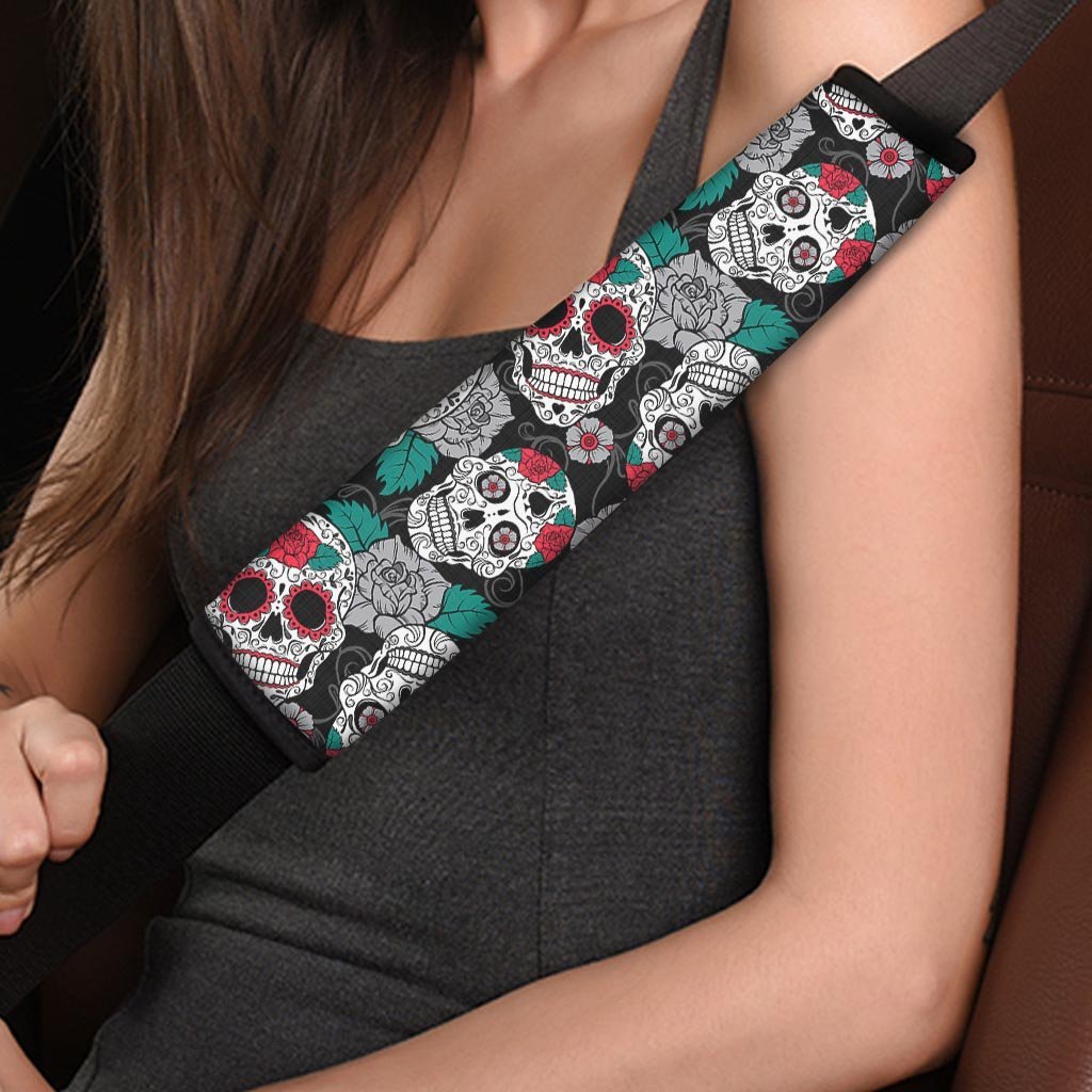 Sugar Skull Seat Belt Cover-grizzshop