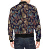 Sugar Skull Skeleton Girly Feather Boho Pattern Print Men's Bomber Jacket-grizzshop