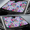 Sugar Skull Skeleton Girly Floral Pattern Print Car Sun Shade-grizzshop