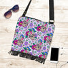 Sugar Skull Skeleton Girly Floral Pattern Print Crossbody Bags-grizzshop