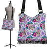 Sugar Skull Skeleton Girly Floral Pattern Print Crossbody Bags-grizzshop