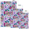 Sugar Skull Skeleton Girly Floral Pattern Print Floor Mat-grizzshop