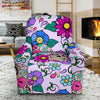 Sugar Skull Skeleton Girly Floral Pattern Print Recliner Cover-grizzshop