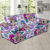 Sugar Skull Skeleton Girly Floral Pattern Print Sofa Covers-grizzshop