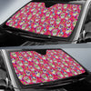 Sugar Skull Skeleton Girly Floral Pirate Pattern Print Car Sun Shade-grizzshop