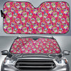 Sugar Skull Skeleton Girly Floral Pirate Pattern Print Car Sun Shade-grizzshop