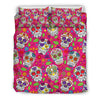 Load image into Gallery viewer, Sugar Skull Skeleton Girly Floral Pirate Pattern Print Duvet Cover Bedding Set-grizzshop
