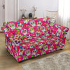 Sugar Skull Skeleton Girly Floral Pirate Pattern Print Loveseat Cover-grizzshop