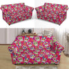 Sugar Skull Skeleton Girly Floral Pirate Pattern Print Loveseat Cover-grizzshop