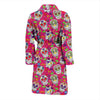 Sugar Skull Skeleton Girly Floral Pirate Pattern Print Men Long Robe-grizzshop