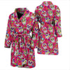 Sugar Skull Skeleton Girly Floral Pirate Pattern Print Men Long Robe-grizzshop