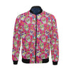 Sugar Skull Skeleton Girly Floral Pirate Pattern Print Men's Bomber Jacket-grizzshop