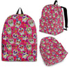 Sugar Skull Skeleton Girly Floral Pirate Pattern Print Premium Backpack-grizzshop